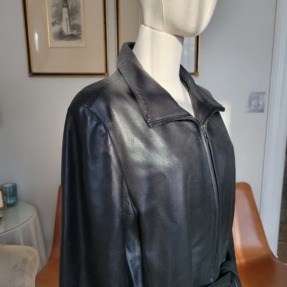 Marc New York black leather jacket - Picture 2 of 8